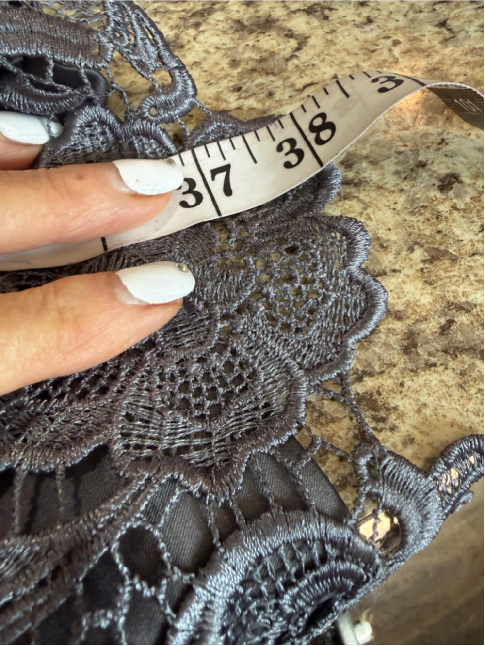 Women's Adrianna Papell Gray Lace Sleeveless Mini Dress 8P - Picture 6 of 9